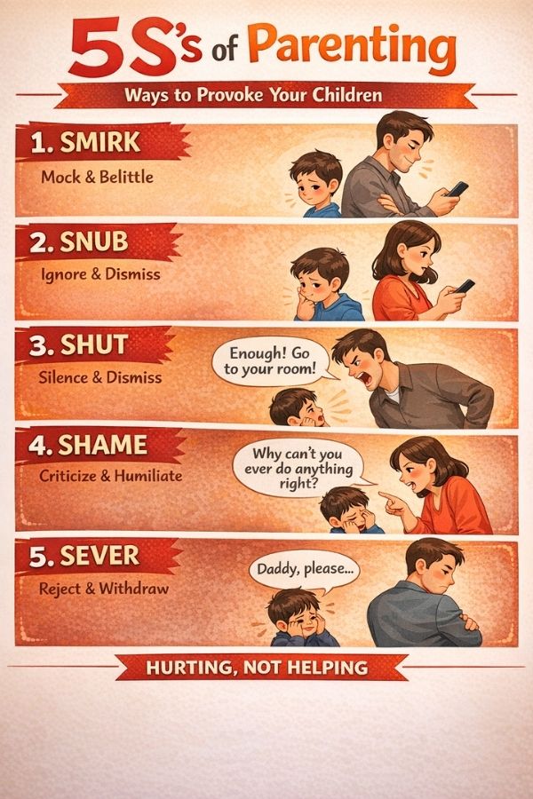 5S’s of Parenting – Ways to Provoke Your Children